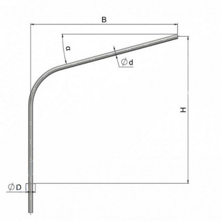 Кронштейн однорожковый радиусный на фланце 1К1(15°)-2,0-2,0-Ф5-Тр.48 16 кг