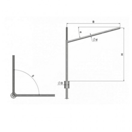 Кронштейн угловой двухрожковый на обечайке 2К2(15°)-2,5-2,0-О4-ß-Тр.48 36 кг