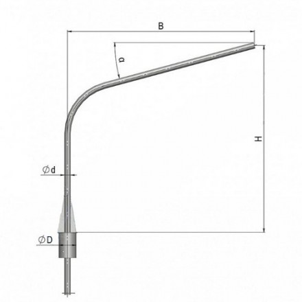 Кронштейн однорожковый радиусный на обечайке 1К1(15°)-2,0-2,0-О4-Тр.48 27 кг