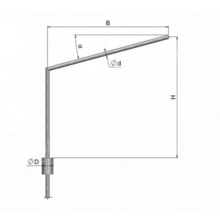 Кронштейн однорожковый угловой на обечайке 2К1(15°)-2,0-2,5-О2-Тр.48 23 кг